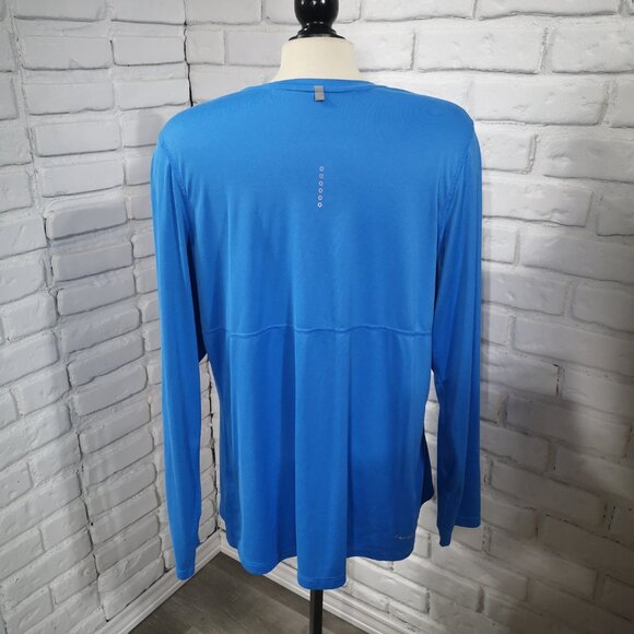 Nike Running Ladies Size 2X Royal Blue Straight Fit Dri-Fit Long Sleeve Top - Picture 2 of 13